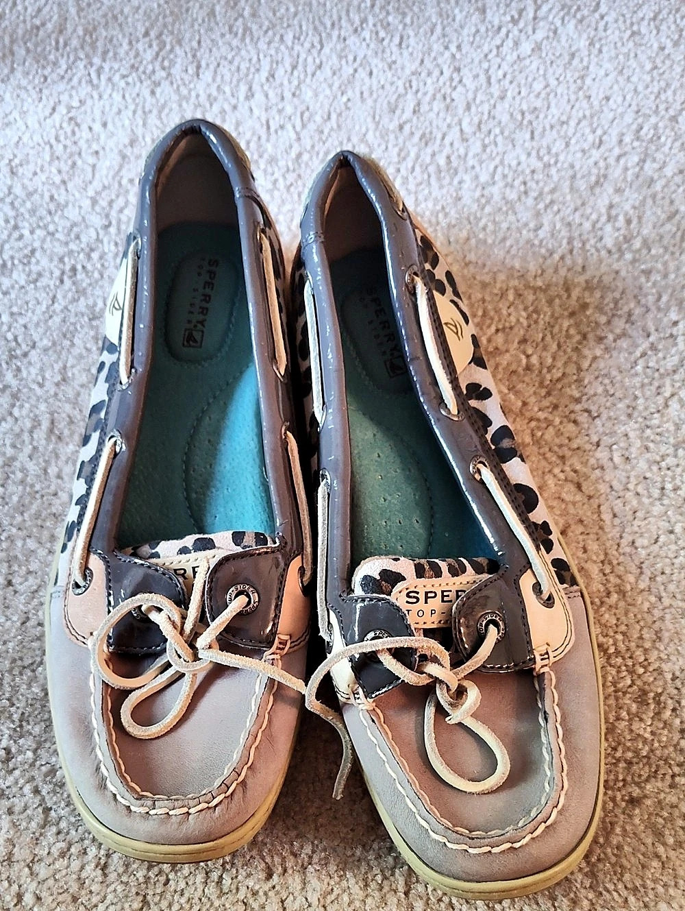 Sperry Angelfish Leather Boat Shoes in Tan & Brown US 8M